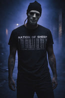 Nation Of Sheep Barbed Wire Bare Code Goth Punk Black Cotton T-Shirt