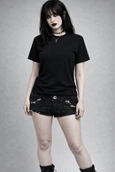 Punk Goth Union Jack British Flag Style Slim Women's Denim Shorts