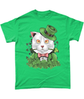 St Patrick's Day Cat Cotton T Shirt - G Hatch Clothing 