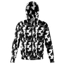 Urban Black White Camouflage Zip Up Hoodie - G Hatch Clothing 