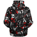 Black & Red Grunge Design Alternative Streetwear Hoodie - Young Savage  