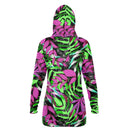 Colourful Leaves Long Line Hoodie Dress - G Hatch Clothing 