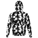 Urban Black White Camouflage Zip Up Hoodie - G Hatch Clothing 