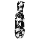 Black White Tie Dye Style Long Line Hoodie Dress - G Hatch Clothing 