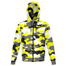 Yellow Camouflage Fashion Zip Up Hoodie - G Hatch Clothing 