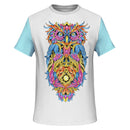 Colourful Owl Detail Art T Shirt - G Hatch Clothing 