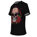 Sugar Skull Roses Design T Shirt - G Hatch Clothing 