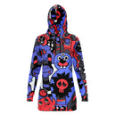 Crazy Cartoon Long Line Hoodie Dress - G Hatch Clothing 