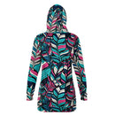 Colorful Leaves Long Line Athletic Hoodie Dress - G Hatch Clothing 