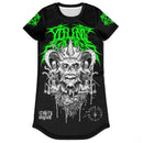 Women's Goth Punk Horned Skull T-Shirt Dress