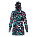 Colorful Leaves Long Line Athletic Hoodie Dress - G Hatch Clothing 