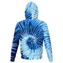 Blue Tie Dye Pattern Pull Over Hoodie - G Hatch Clothing 