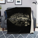 Goth Punk Skull Design Fleece Blanket By Young Savage