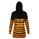 Orange Black Tie Dye Style Hoodie Dress - G Hatch Clothing 