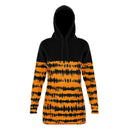 Orange Black Tie Dye Style Hoodie Dress - G Hatch Clothing 