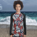 Sugar Skull Design Alternative Women's Rash Guard - Young Savage  