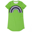 Women's Grunge Punk Dark Rainbow Print T-Shirt Dress