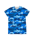 Camouflage Blue Camo All Over Print T Shirt - G Hatch Clothing 