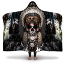 Native American Skull Hoodie Blanket - G Hatch Clothing 