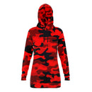 Red Camouflage Hoodie Dress - G Hatch Clothing 
