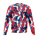 Red Blue Camouflage Sweatshirt - G Hatch Clothing 