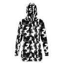 Black White Camouflage Hoodie Dress - G Hatch Clothing 