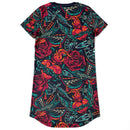 Women's Goth Punk Tattoo Print Design T-Shirt Dress