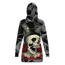 Mad Hatter Skull Hoodie Dress - G Hatch Clothing 