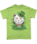 St Patrick's Day Cat Cotton T Shirt - G Hatch Clothing 
