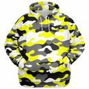 Unisex Plus Size Yellow Camo Camoufage Hoodie