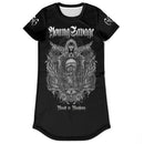 Women's Goth Punk Blessed in Blasphemy T-Shirt Dress - Young Savage  
