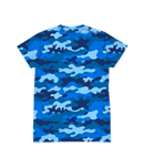 Camouflage Blue Camo All Over Print T Shirt - G Hatch Clothing 